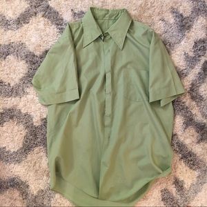 Vintage short sleeve green button down